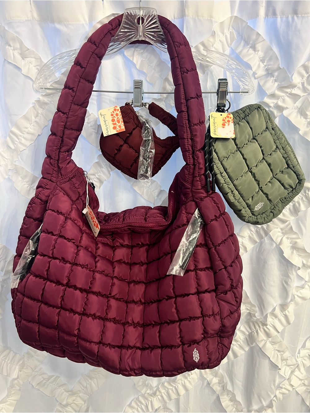 FP Movement by Free People Mini Case Pouch Quilted in Washed Sage NWT - Picture 4 of 4